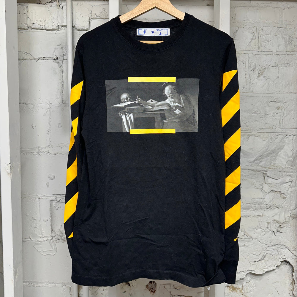 Off-White Painting Logo Black Long Sleeve Sz S