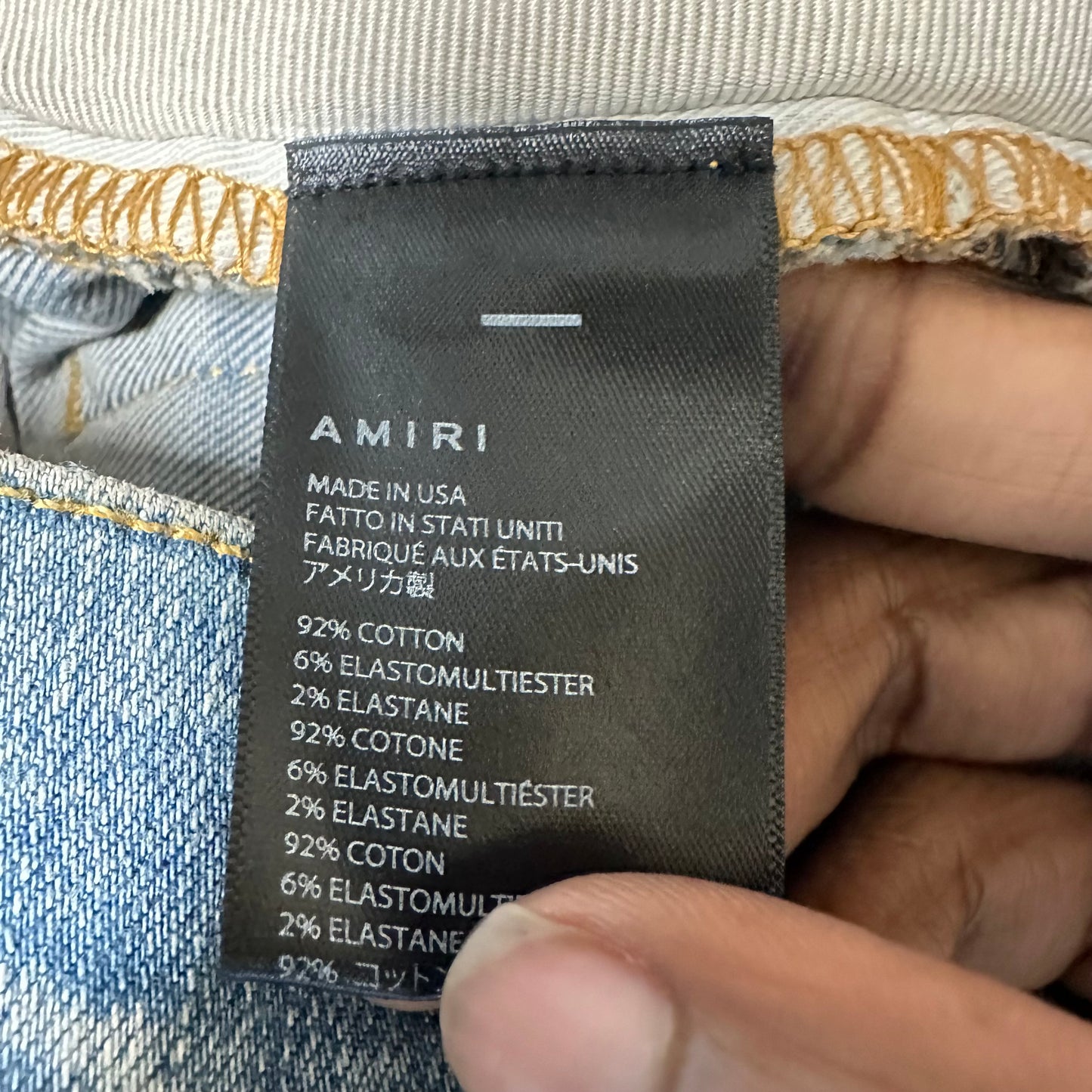 Amiri Multicolor Paisley Blue Denim Jeans Sz 31