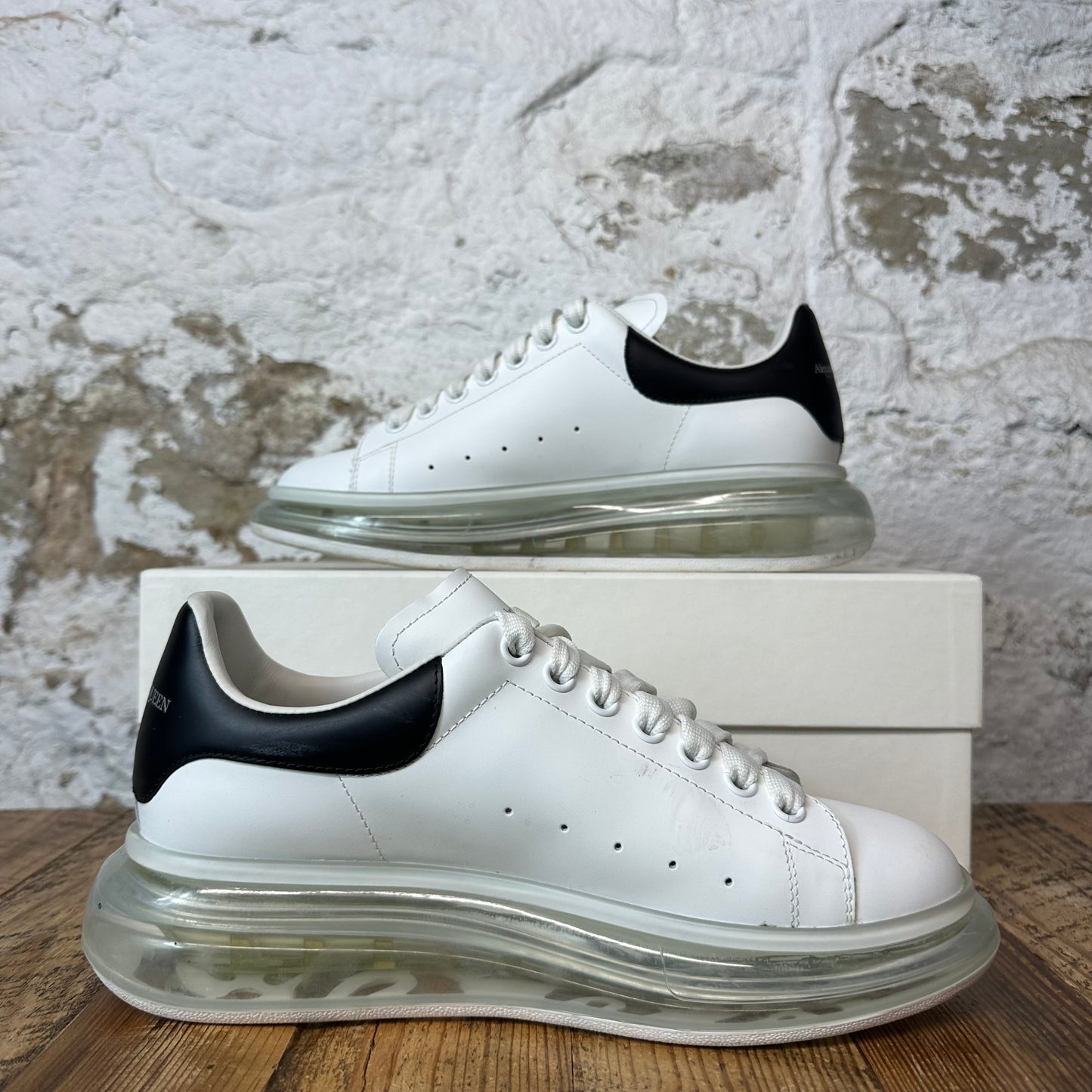 Alexander Mcqueen Black Tab White Bubble Sole Sneaker Sz 8.5 (41.5)