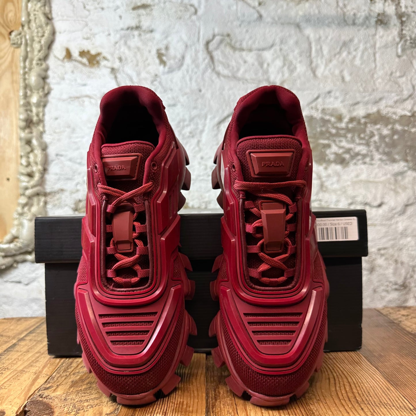 Prada Cloudbust Thunder Maroon Sneaker Sz 6