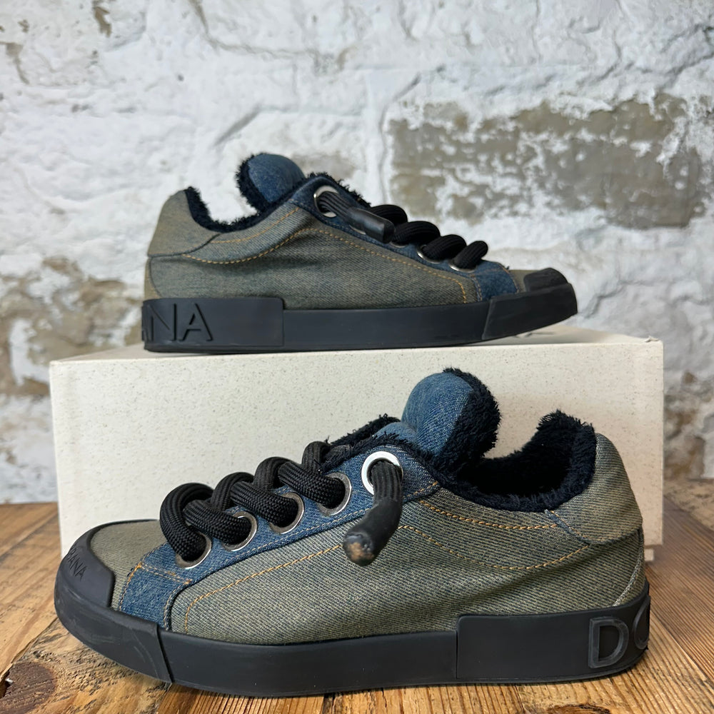Dolce Gabbana Patchwork Denim Portofino Sneaker Sz 10 (43)