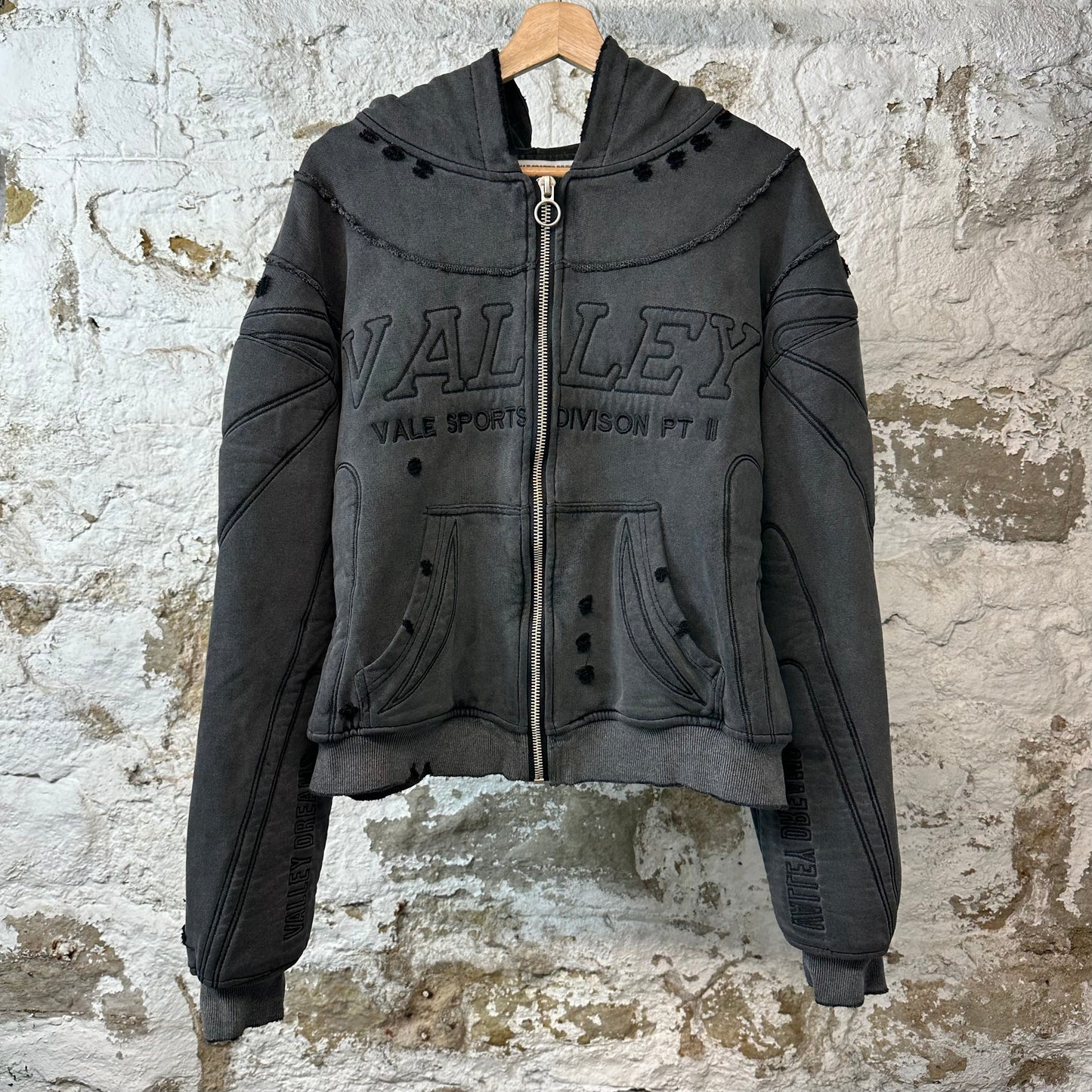 Vale Armor Zip Up Hoodie Gray Sz M