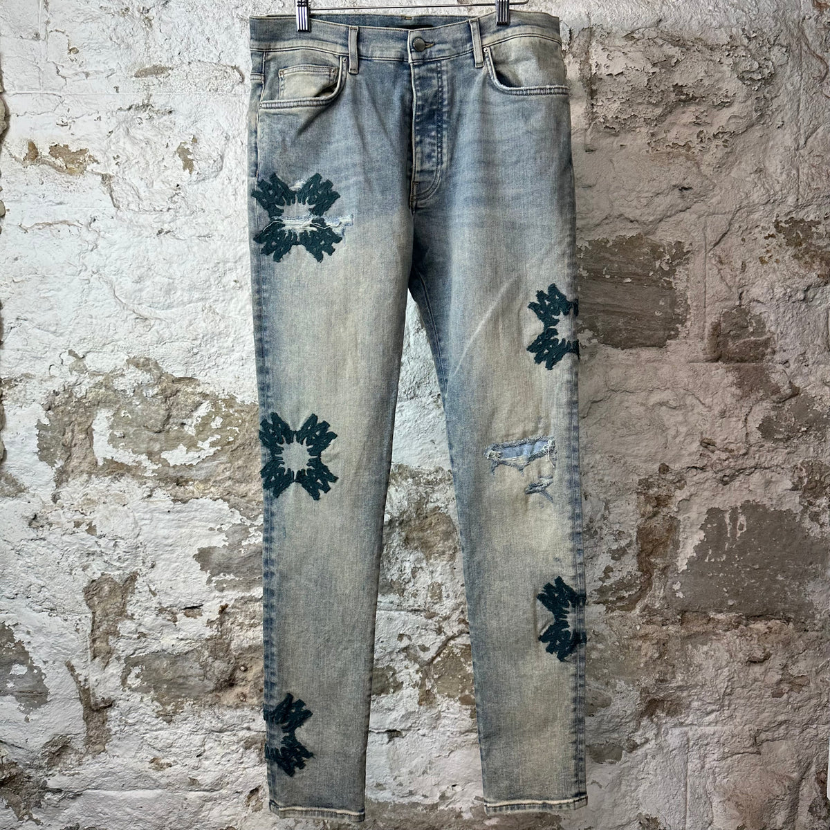 Amiri MA Quad Stitch Blue Denim Jeans Sz 34