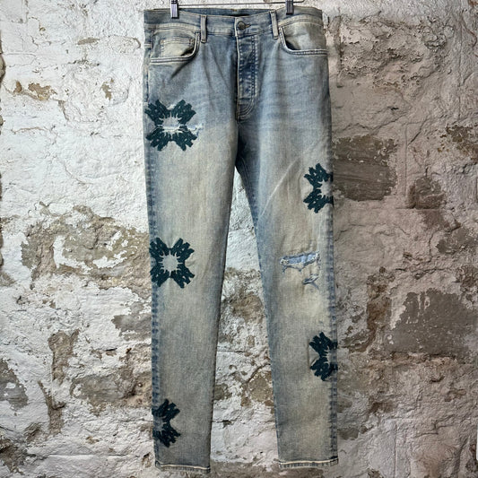 Amiri MA Quad Stitch Blue Denim Jeans Sz 34