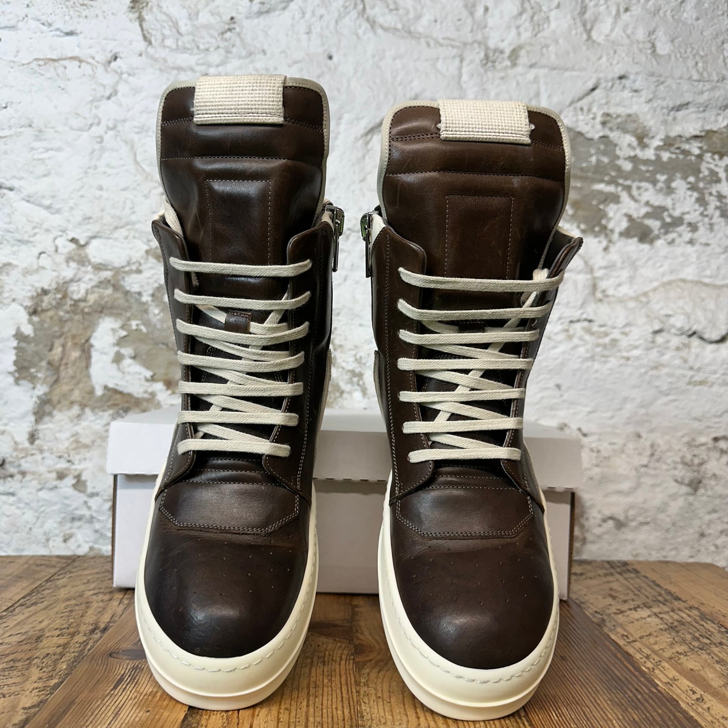 Rick Owens High Geobasket Brown Milk Sneaker Sz 8 (41)