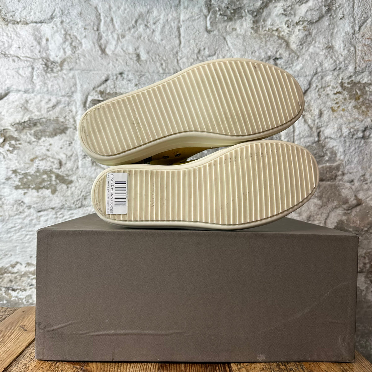 Rick Owens High Lemon Milk Sneaker Sz 9 (42)