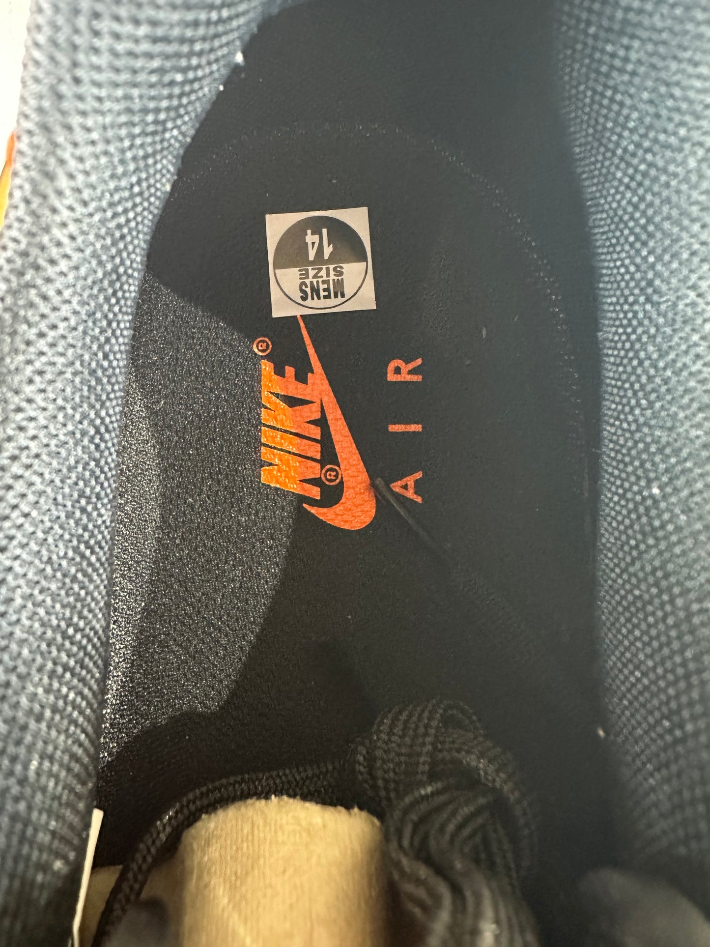 Nike Air Force 1 Low White Black Orange Sz 14 DS