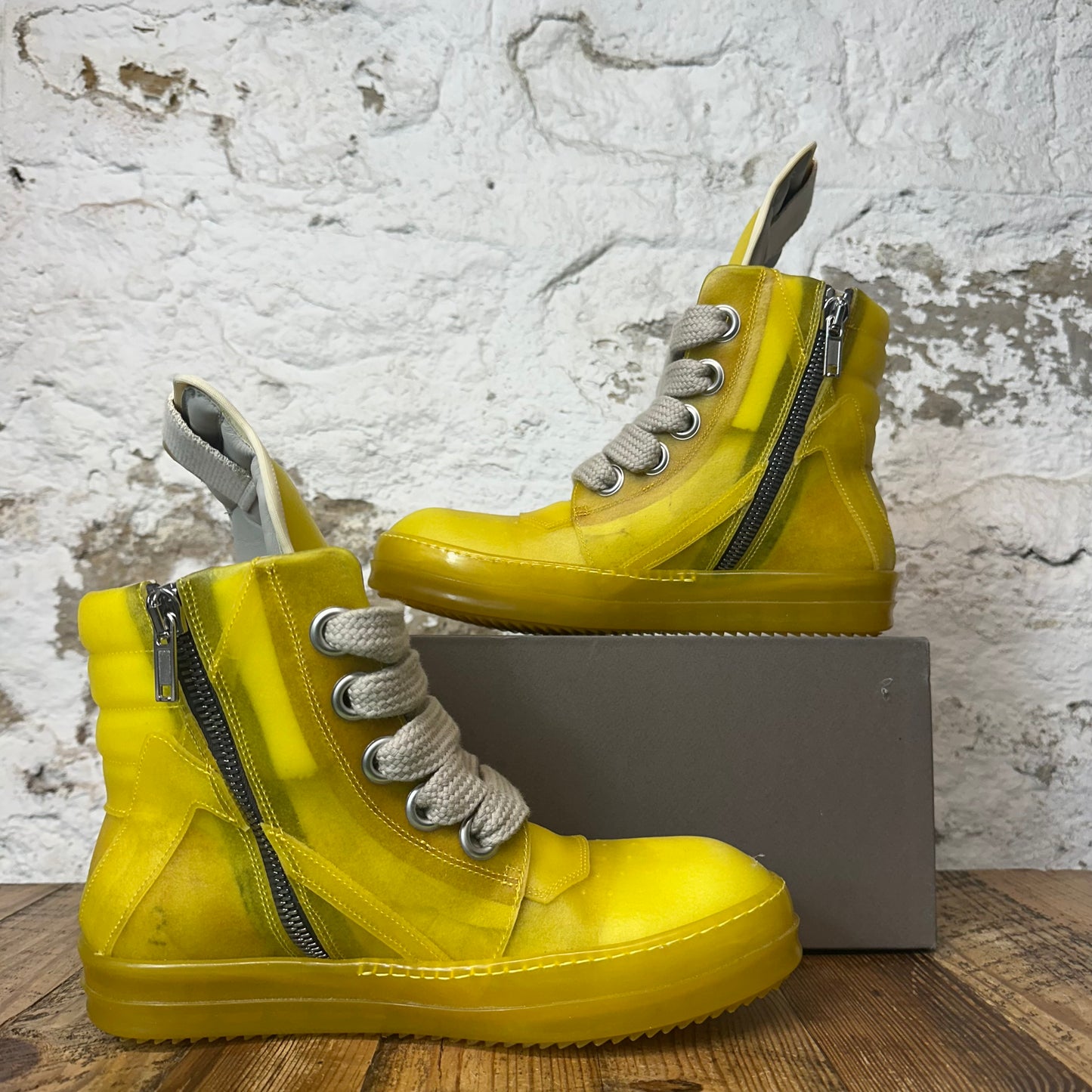Rick Owens Geobasket Lemon Clear Sneaker Sz 9 (42)