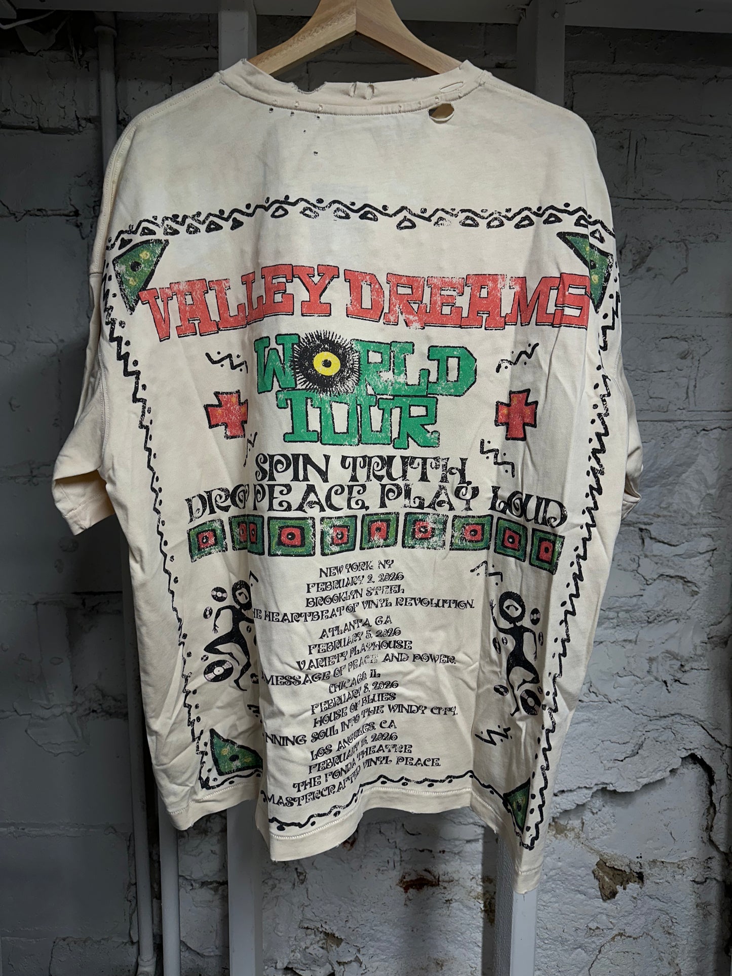 Vale Kaboom Bling T-Shirt Cream Sz XL