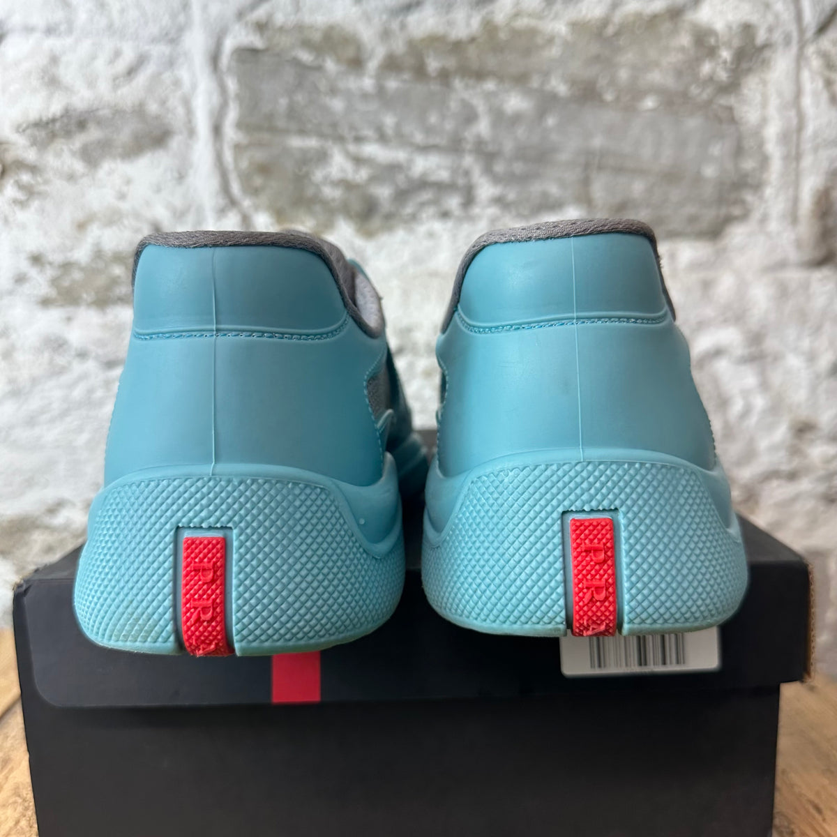 Prada Americas Cup Turquoise Rubber Sneaker Sz 6.5 (39)