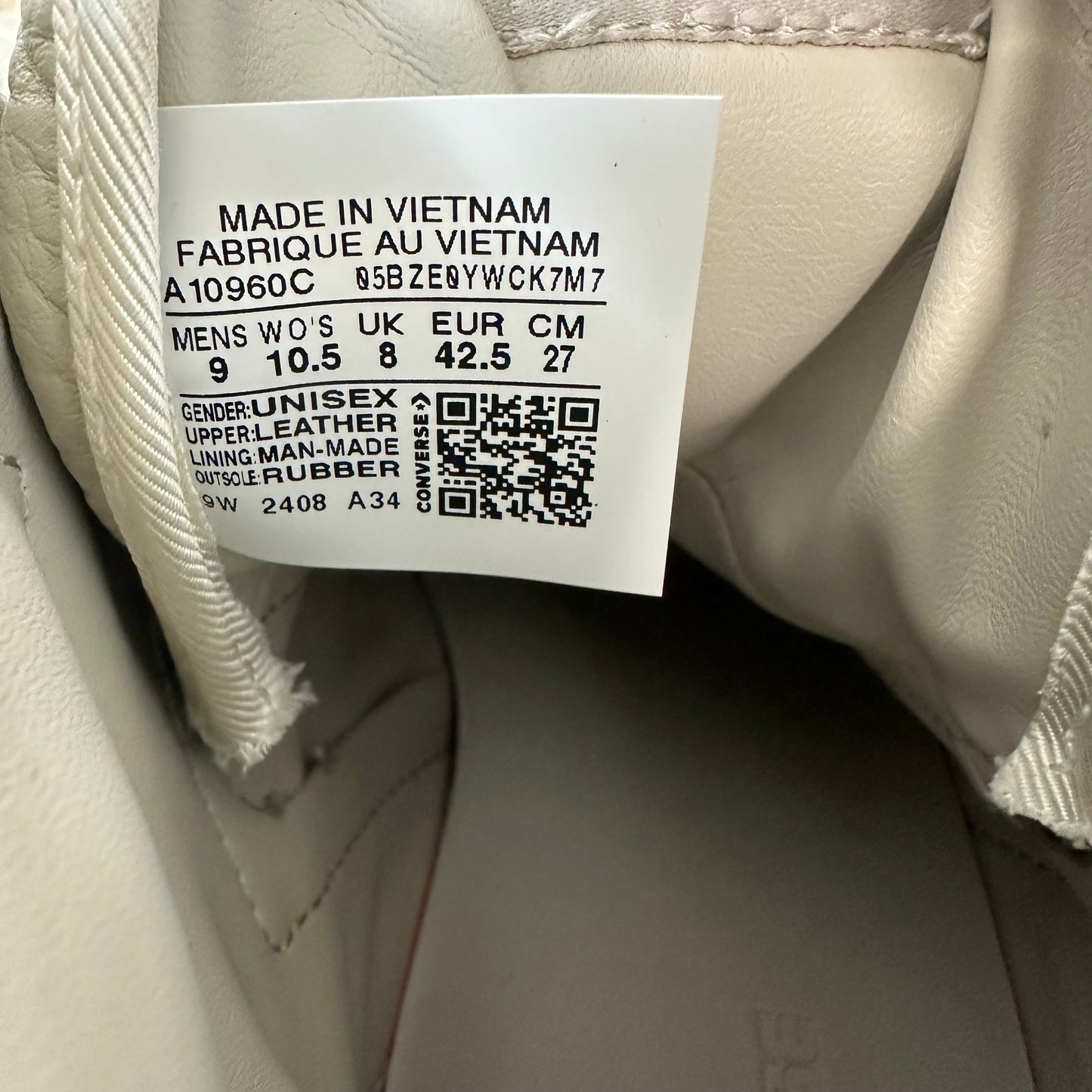 Rick Owens High TURBOWPN Grey Cream Sneaker Sz 9