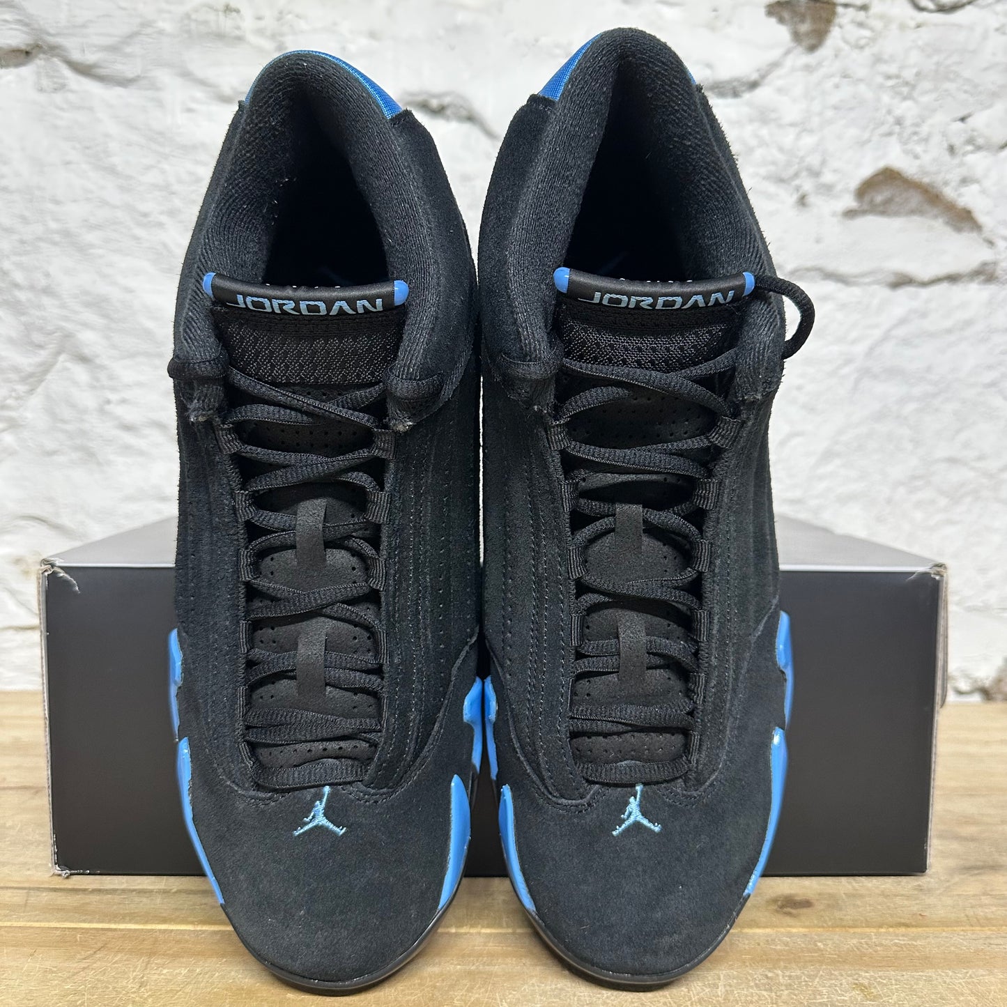 Air Jordan 14 Black University Blue Sz 10