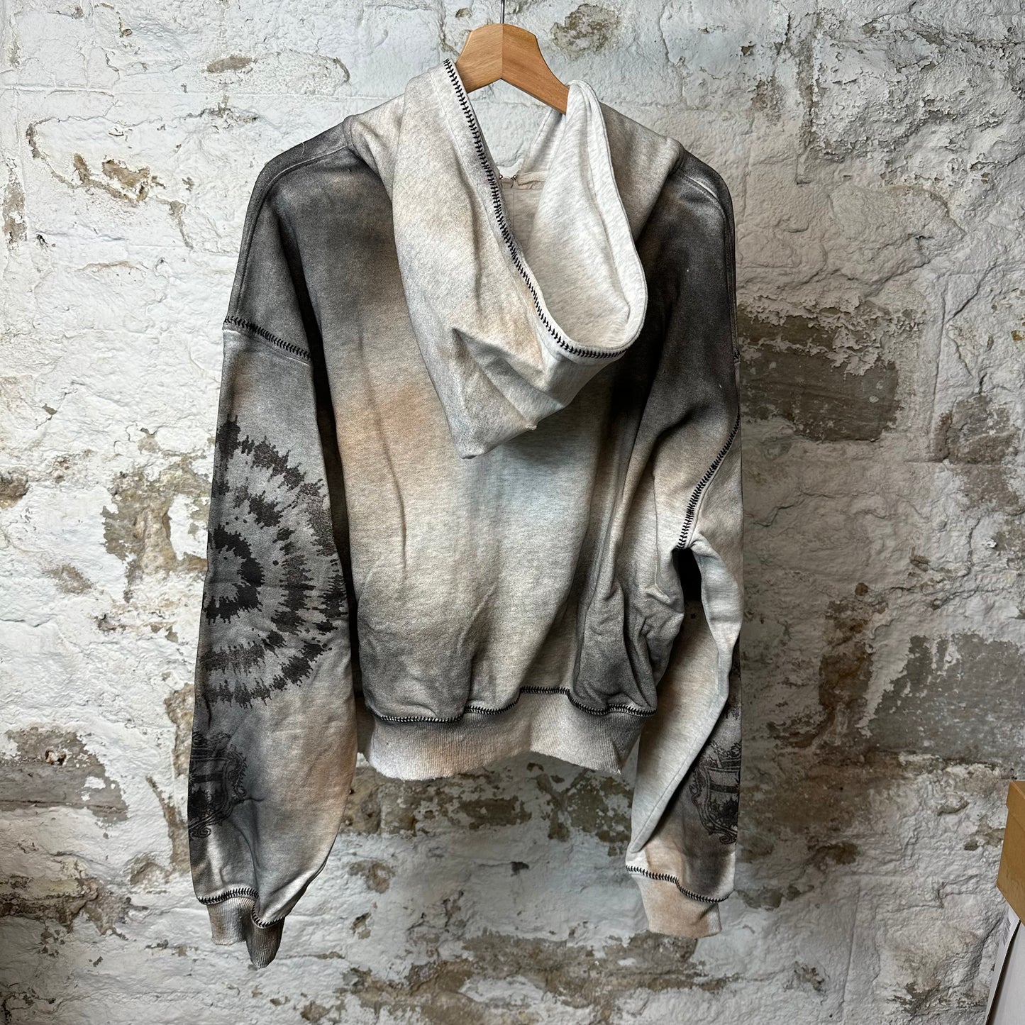 Vale Spiral Zip Up Grey Hoodie