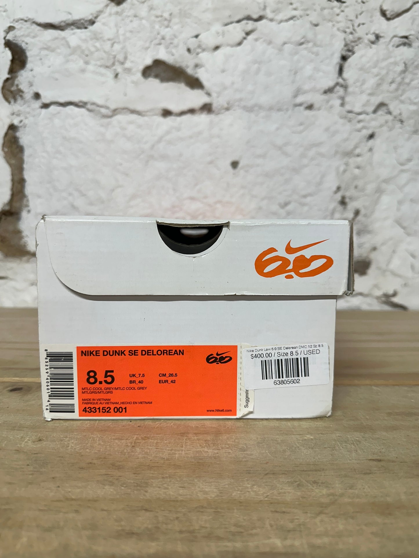 Nike Dunk Low 6.0 SE Delorean DMC 12 Sz 8.5