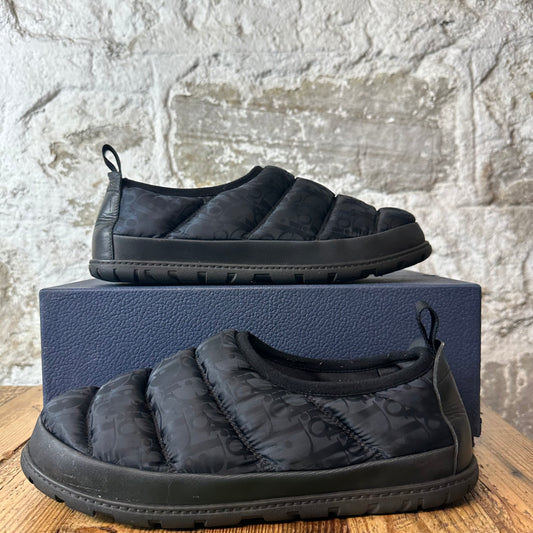 Dior Quilted Black Oblique Snow Slipper Sz 12 (45)