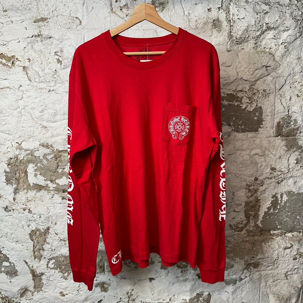 Chrome Hearts Scroll Spell L/s Red Sz XL