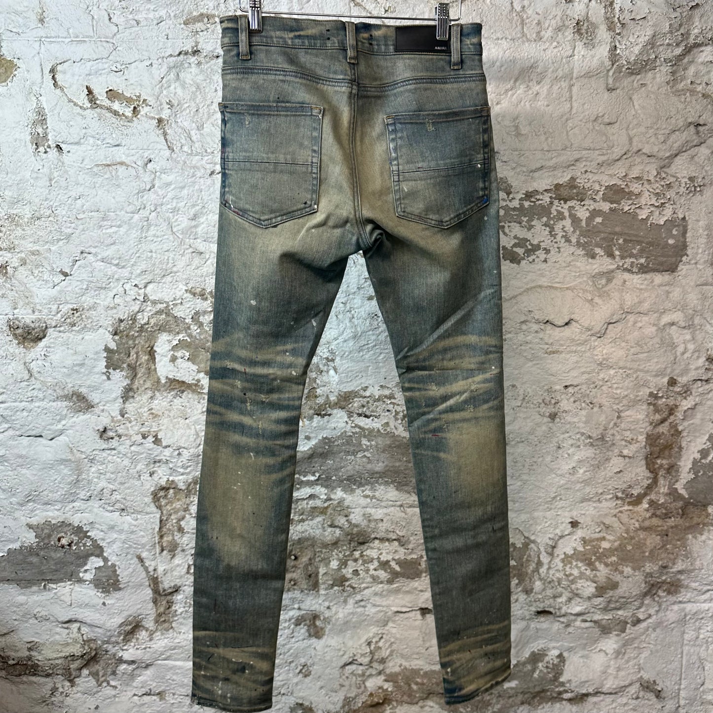 Amiri Acid Wash Paint Splatter Blue Jeans Sz 30