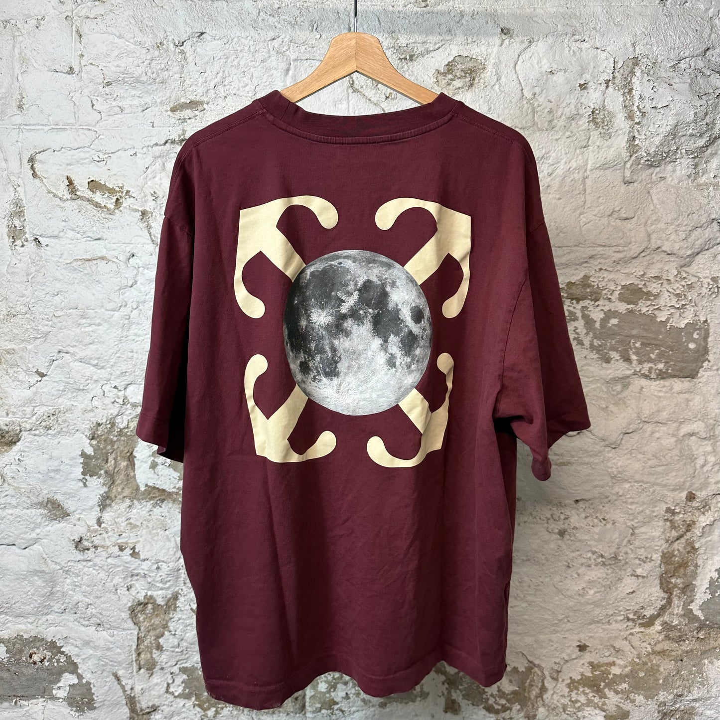Off-White Moon X T-shirt Maroon Sz XXL