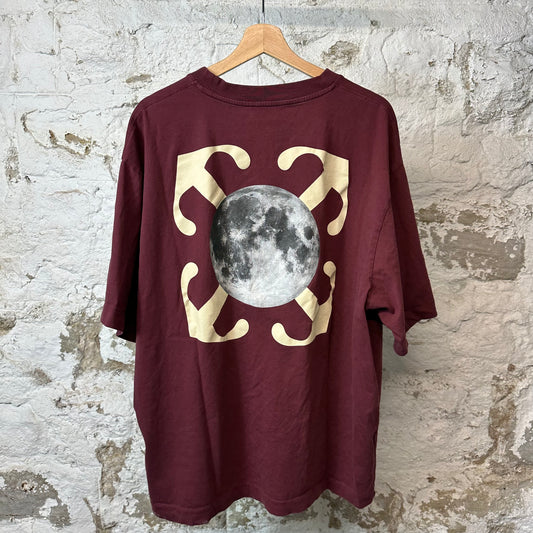 Off-White Moon X T-shirt Maroon Sz XXL