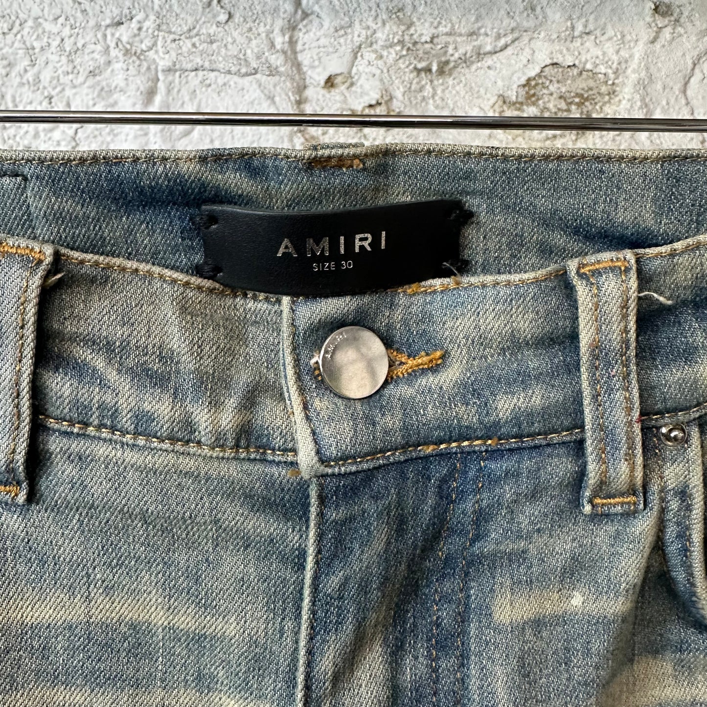 Amiri Acid Wash Paint Splatter Blue Jeans Sz 30