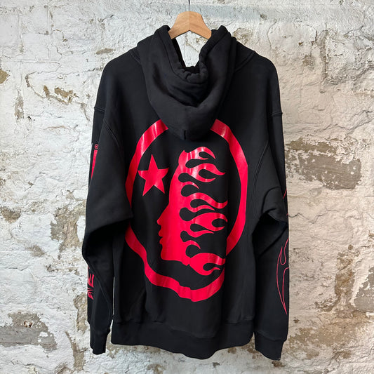 Hellstar Red Gel Logo Hoodie Black Sz L