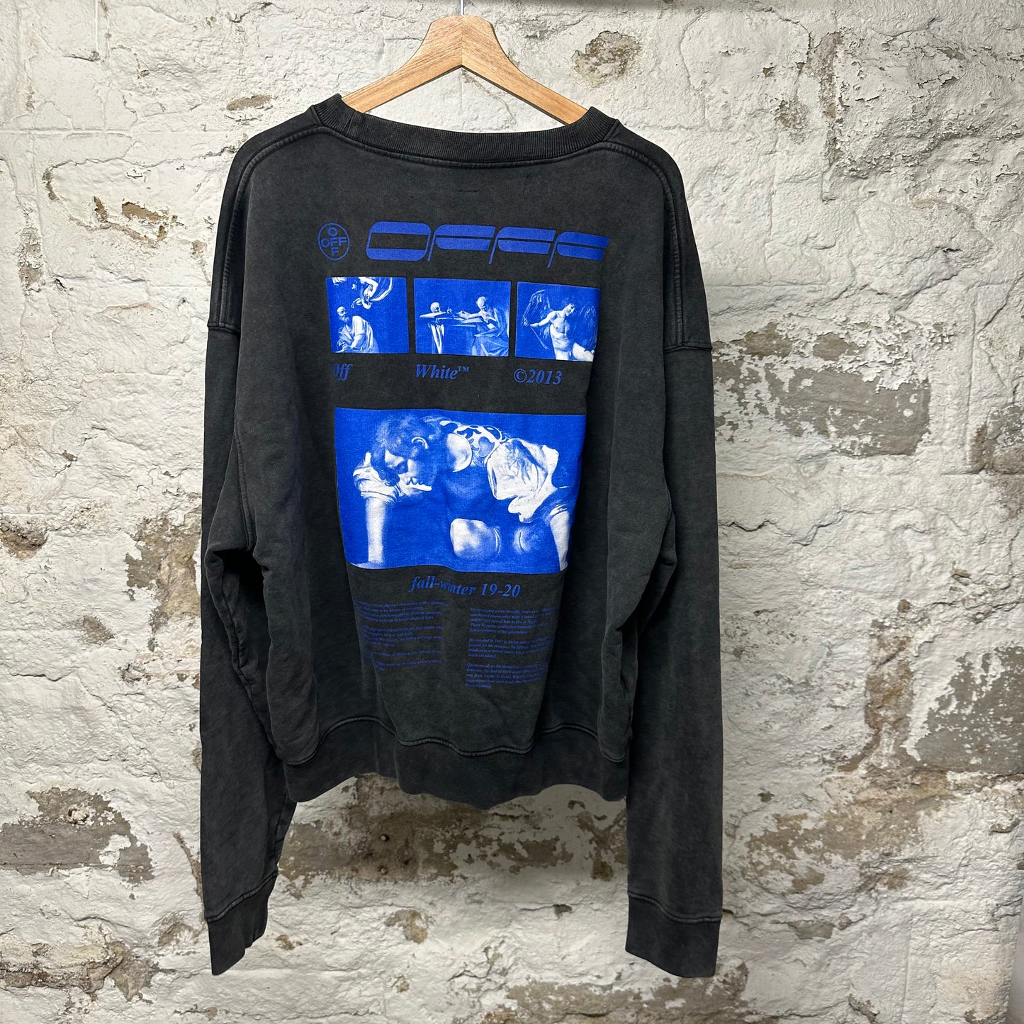 Off-White Black Blue Caravaggio Crewneck Sz XL