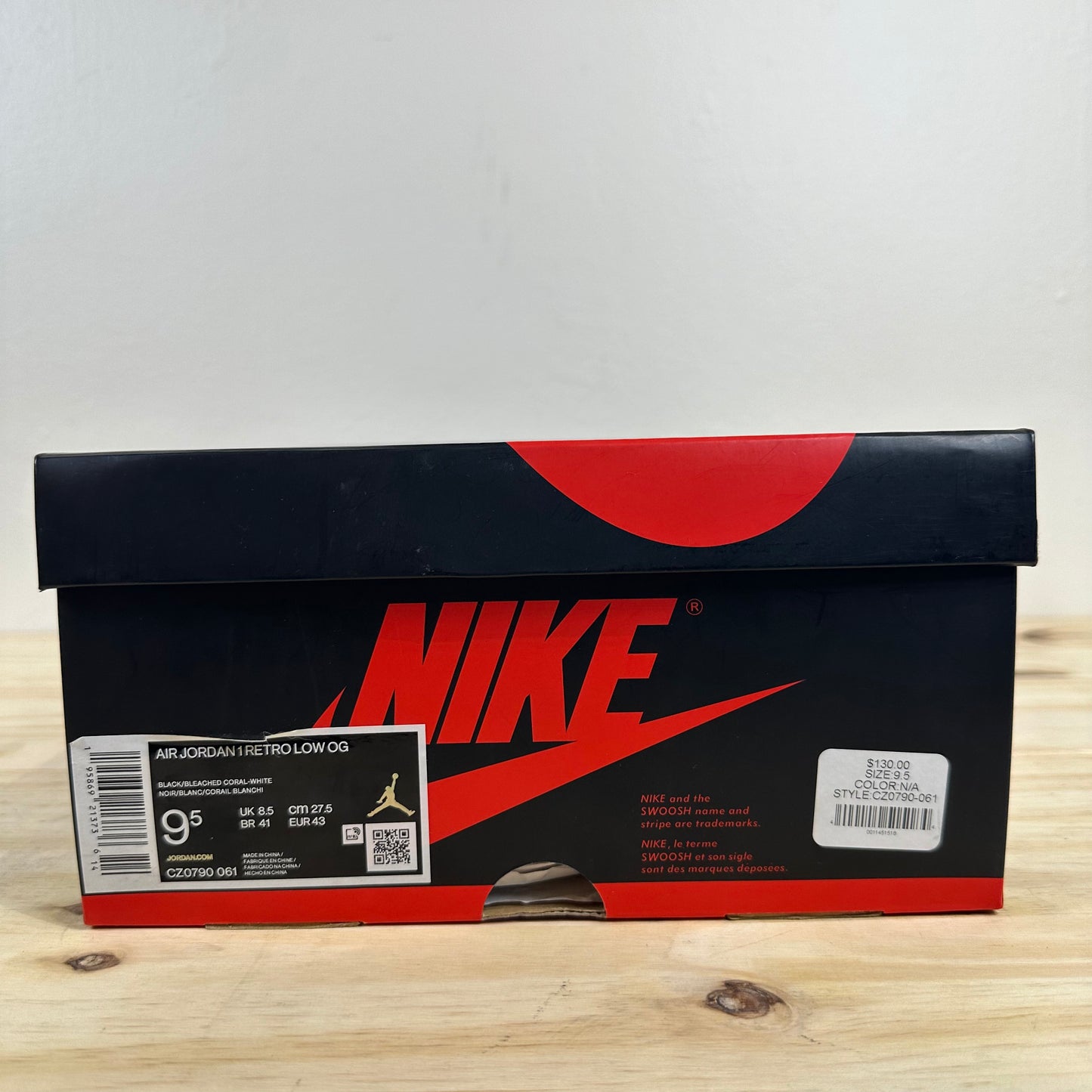 Air Jordan 1 Low Bleached Coral Sz 9.5 DS