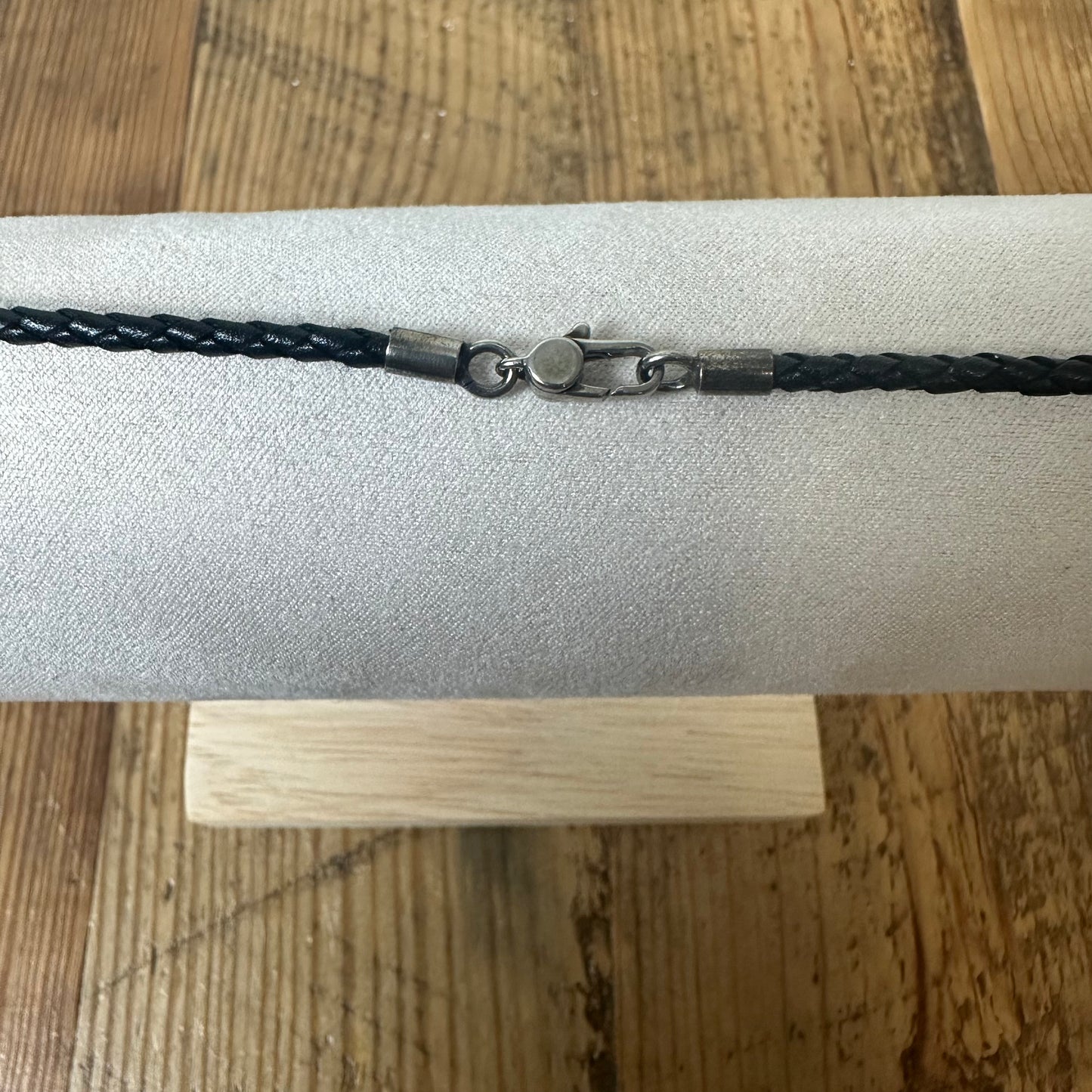 Gucci Black Braided Silver Pendant Necklace