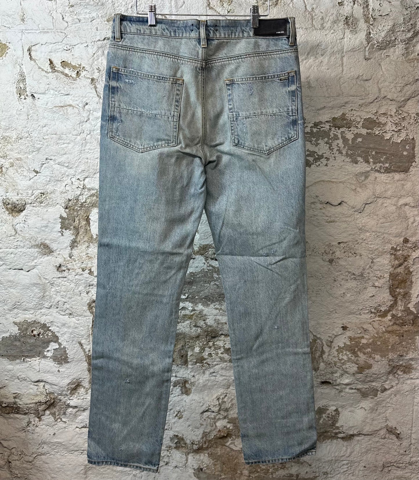Amiri Repaired Distressed Blue Denim Jeans Sz 34