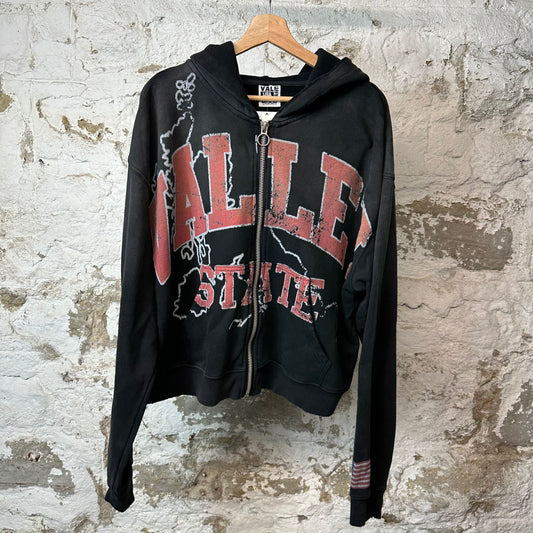Vale State Red Spell Zip Up Hoodie Black Sz M