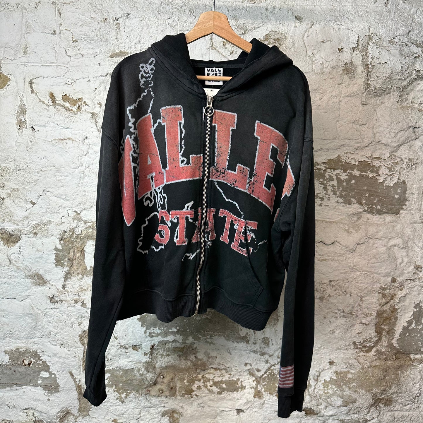Vale State Red Spell Zip Up Hoodie Black Sz M