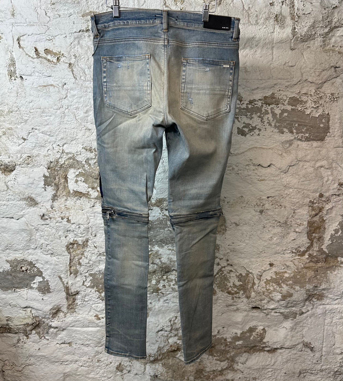 Amiri MX2 Black Blue Patch Blue Denim Jeans Sz 33 DS