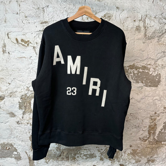 Amiri Flock Spell Crewneck Black Sz S