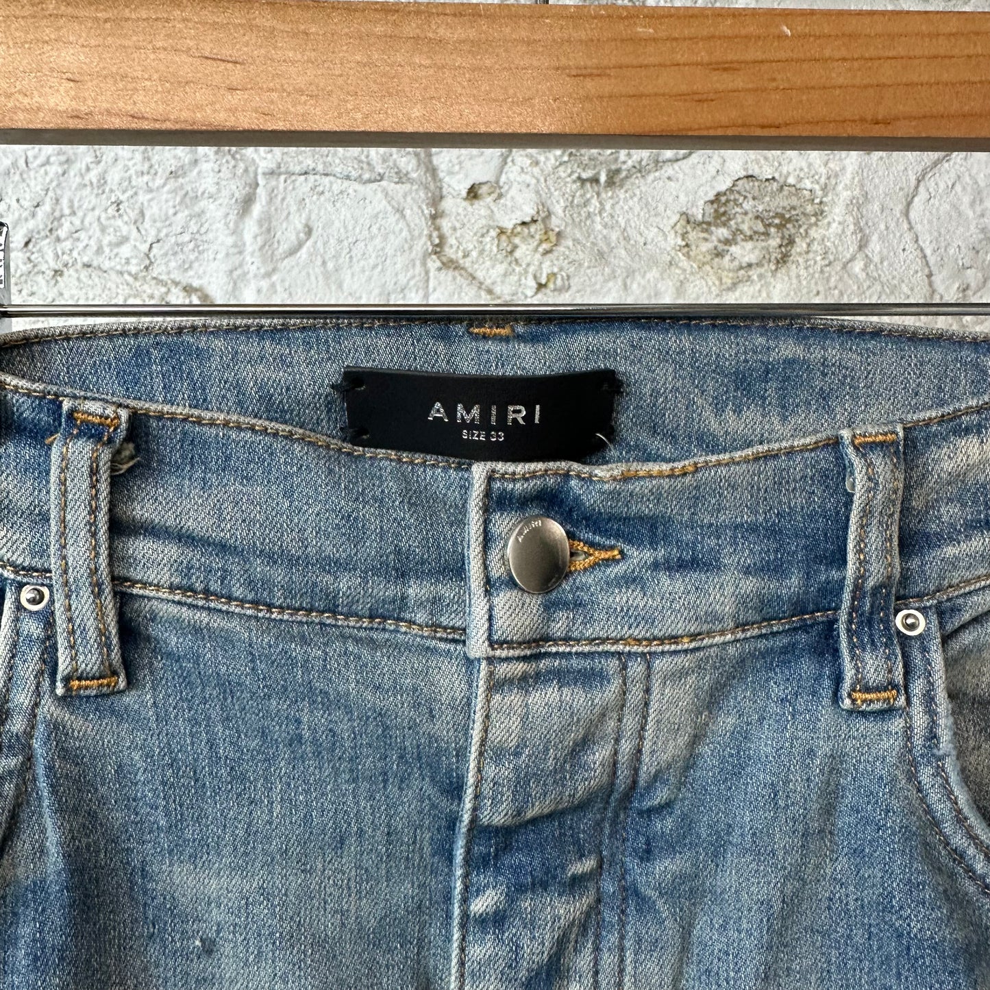 Amiri MX2 Black Blue Patch Blue Denim Jeans Sz 33 DS