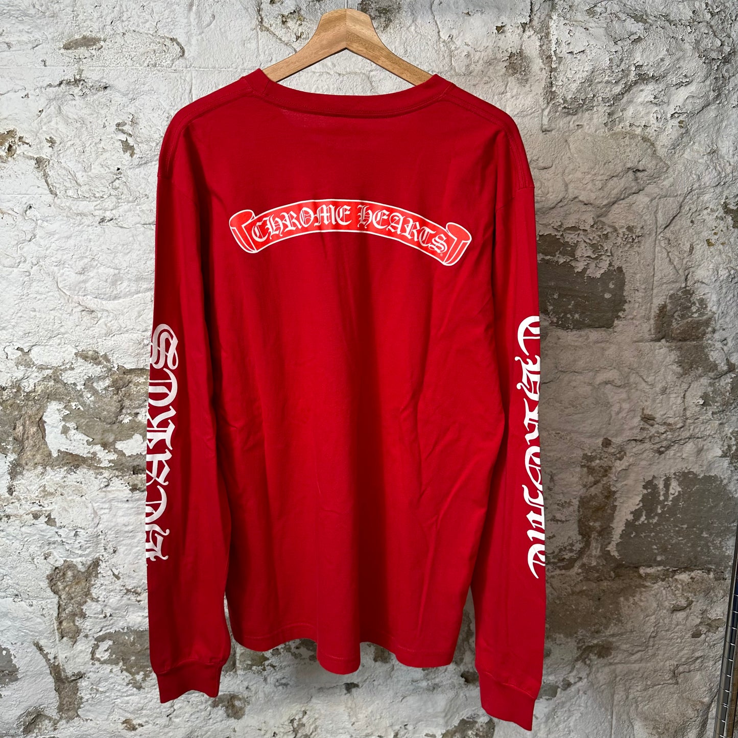 Chrome Hearts Scroll Spell L/s Red Sz XL