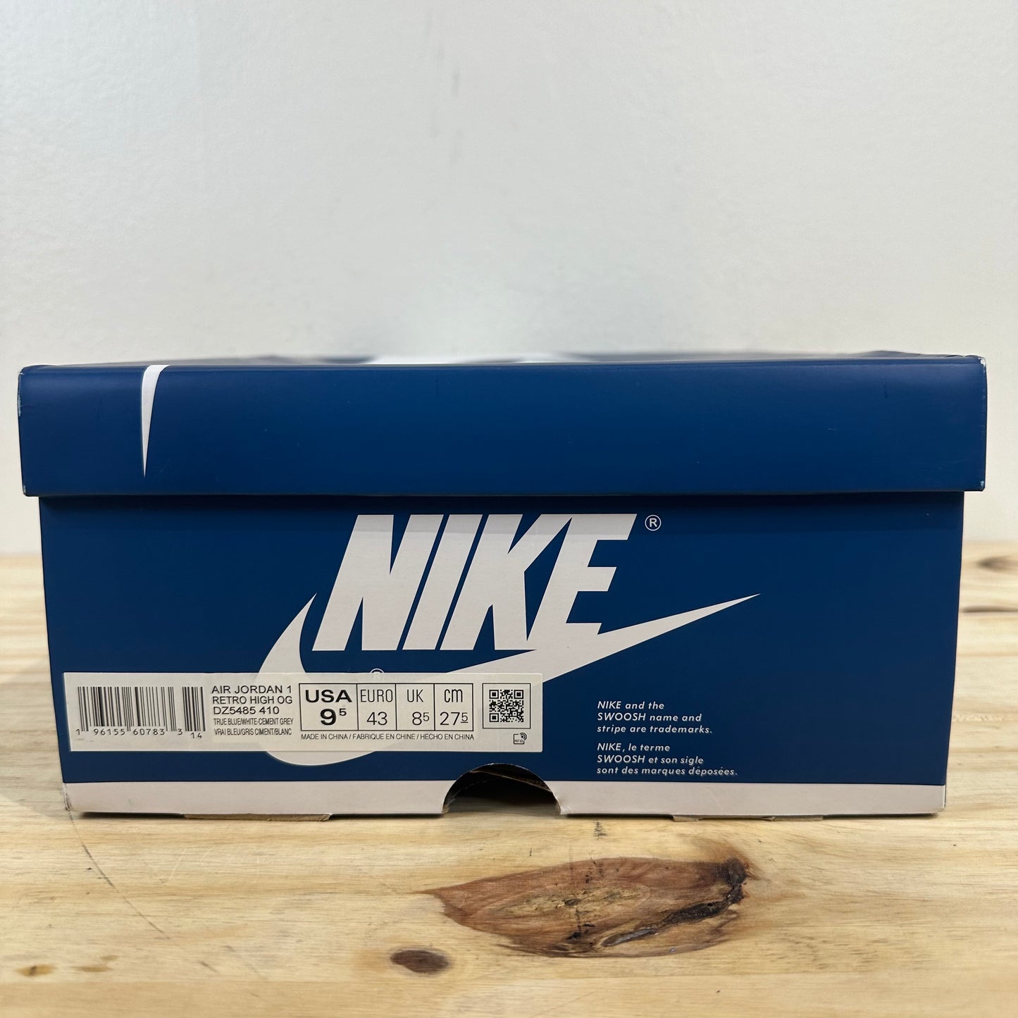 Air Jordan 1 High True Blue Sz 9.5