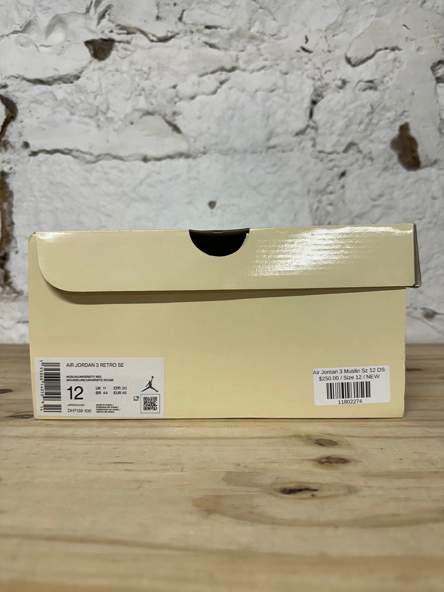 Air Jordan 3 Muslin Sz 12 DS