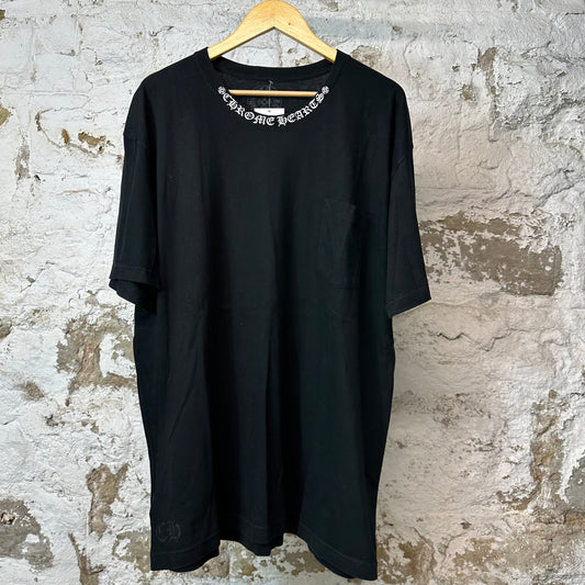 Chrome Hearts Neck Logo T-shirt Black Sz XXL