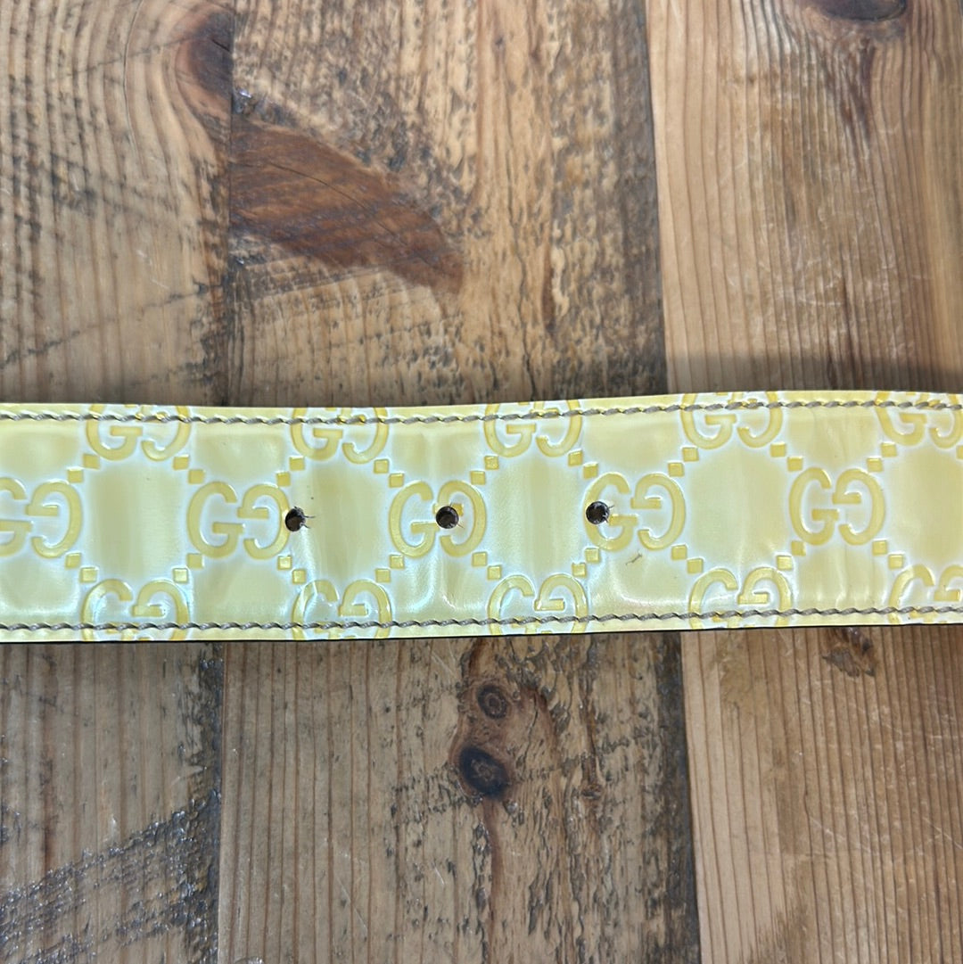Gucci Yellow Vernis Belt (80/32)
