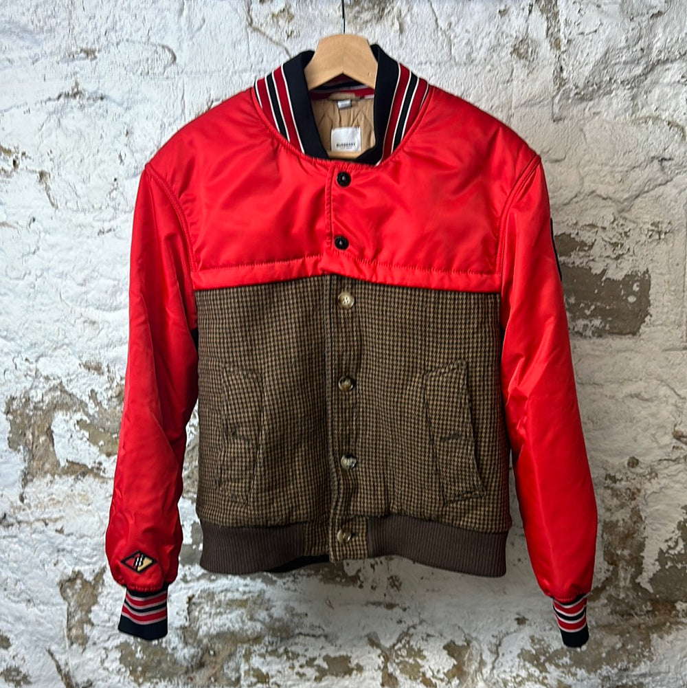 Burberry Red Tweed Varsity Jacket Sz M (48)