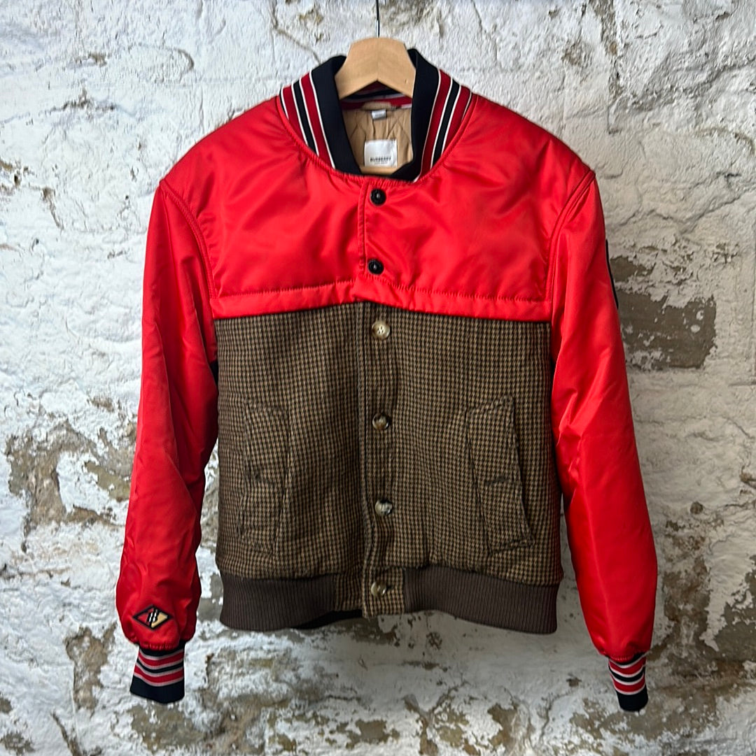 Burberry Red Tweed Varsity Jacket Sz M (48)