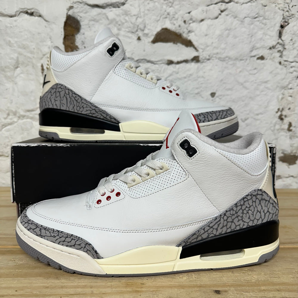 Air Jordan 3 Reimagined White Cement Sz 12