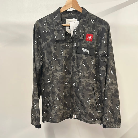 Bape Stussy Black Camo Jacket Sz M