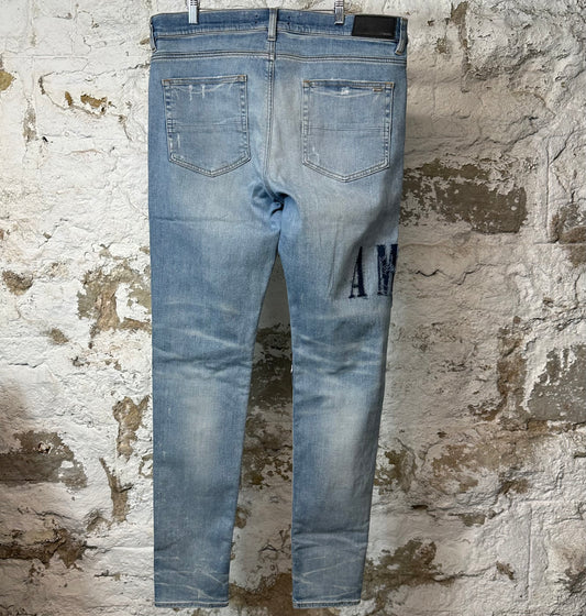Amiri MX1 Denim Spell Blue Denim Jeans Sz 38