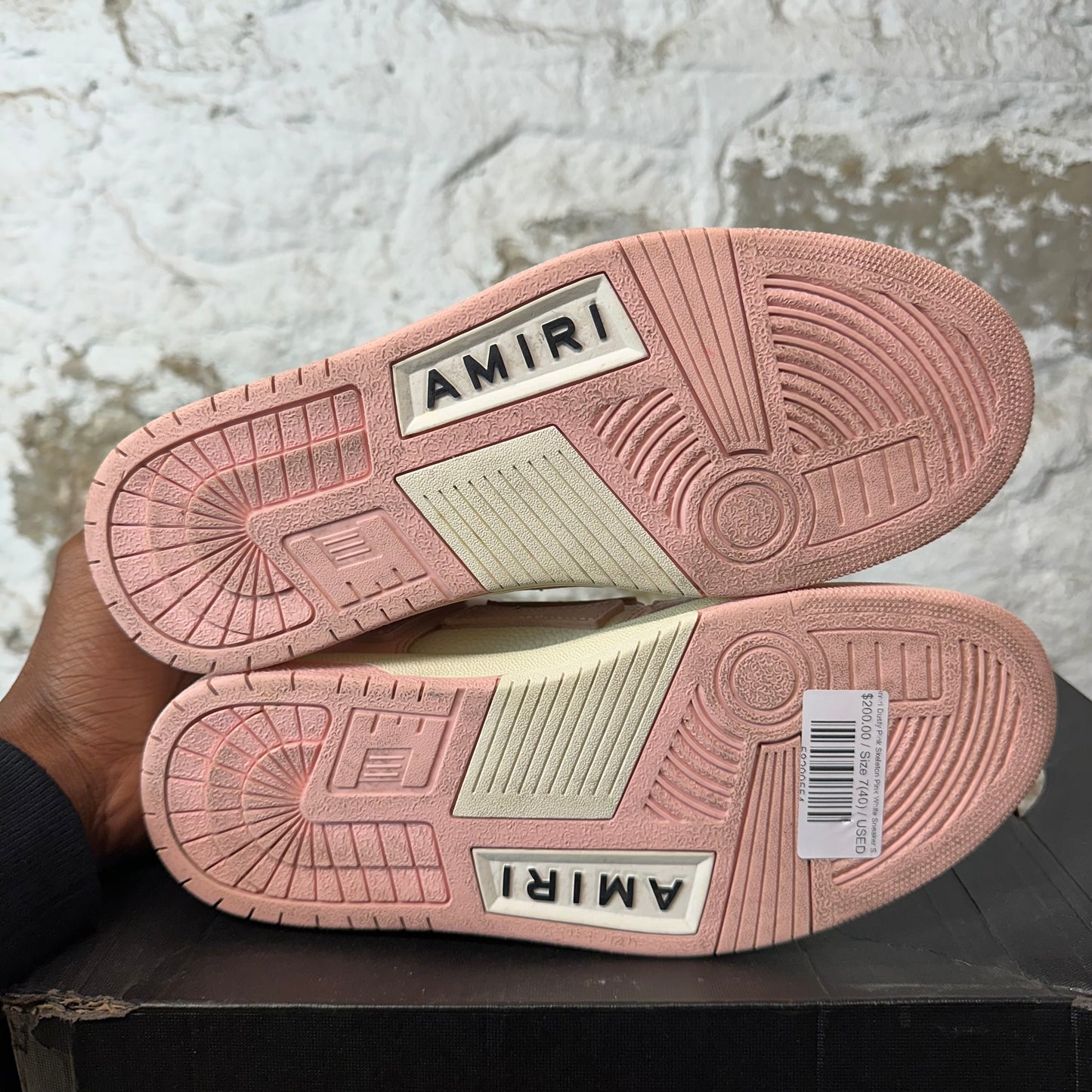 Amiri Dusty Pink Skeleton Pink White Sneaker Sz 7 (40)