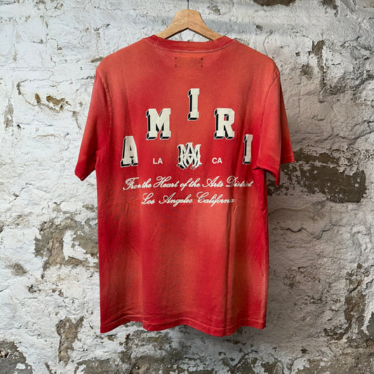 Amiri Cracked White Spell T-shirt Red Sz S