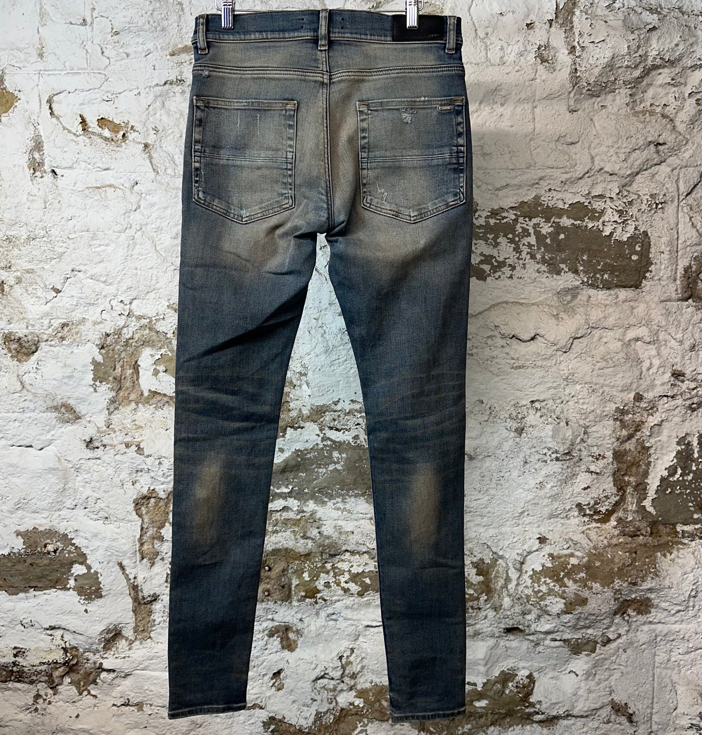 Amiri MX1 Plaid Dirty Blue Denim Jeans Sz 31