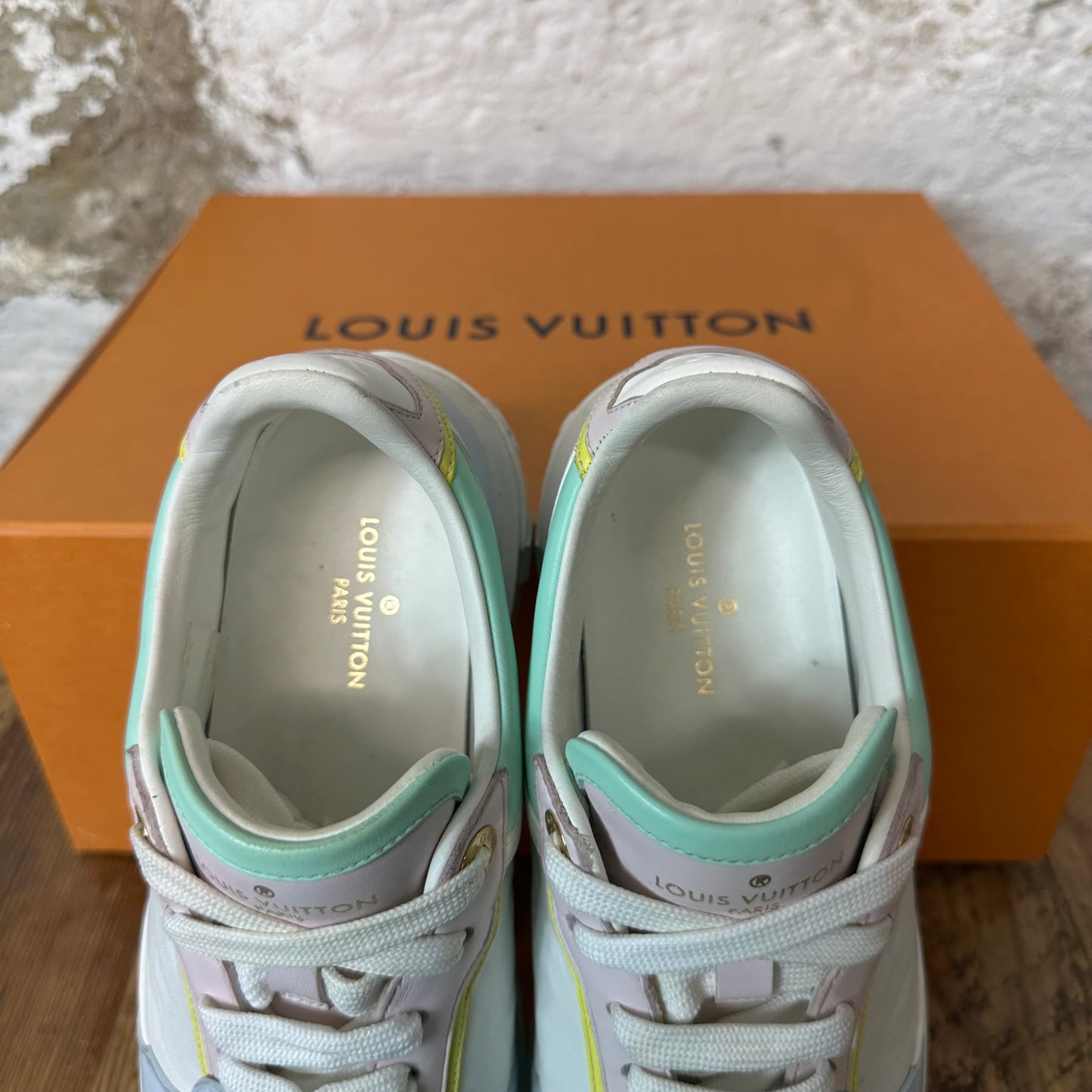 Louis Vuitton Time Out White Pastel Sneaker Sz 6 (38)