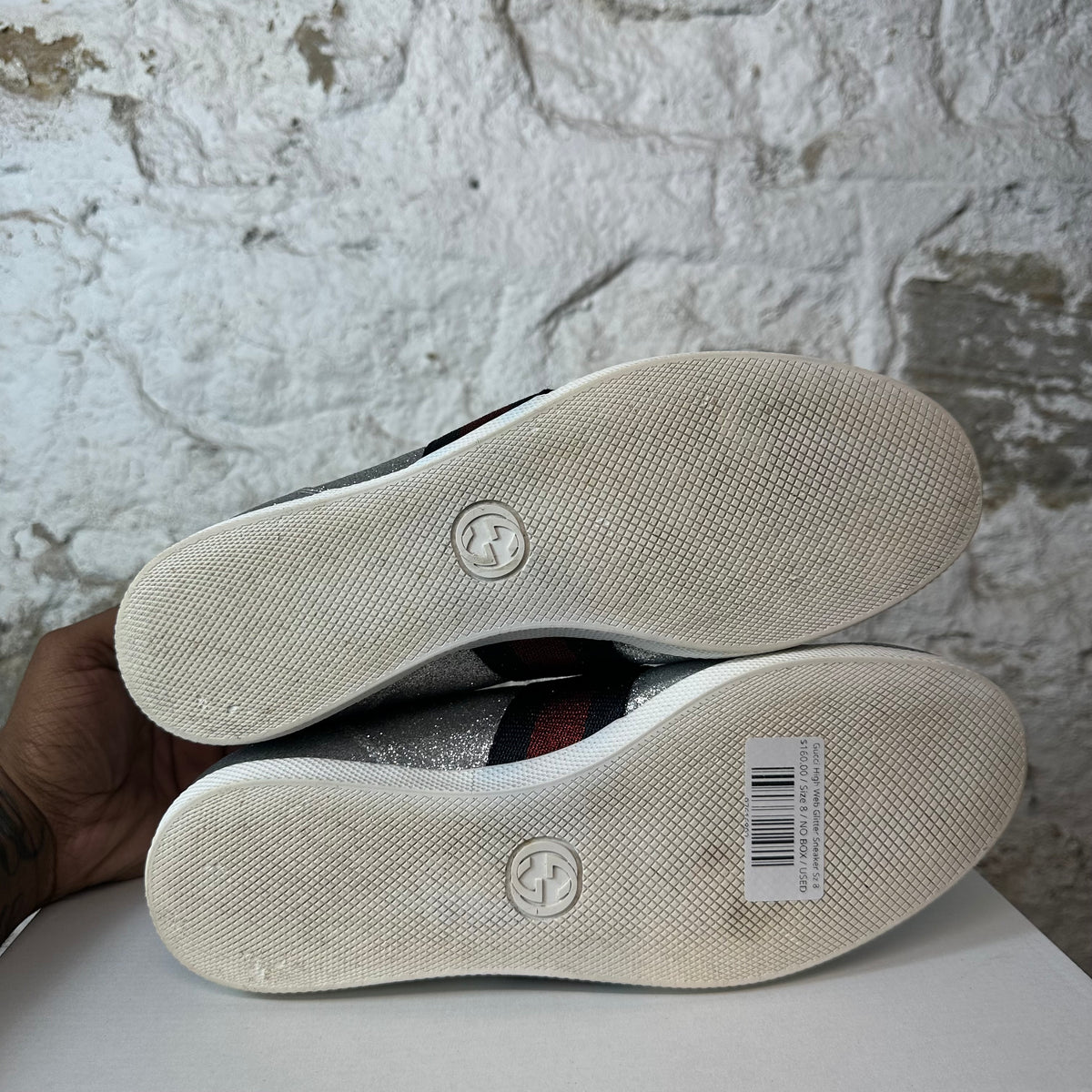 Gucci High Web Glitter Sneaker Sz 8