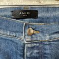 Amiri Plain Blue Honeycomb Denim Jeans Sz 36